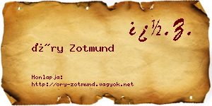 Őry Zotmund névjegykártya